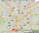 Karte, Plan, Flughafen, Atlanta