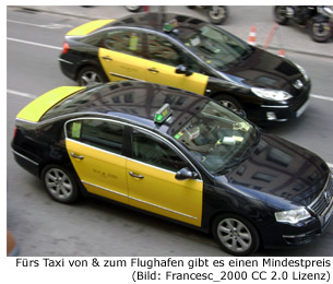 Taxi Transfer Aeropuerto Barcelona Stadtzentrum Preis